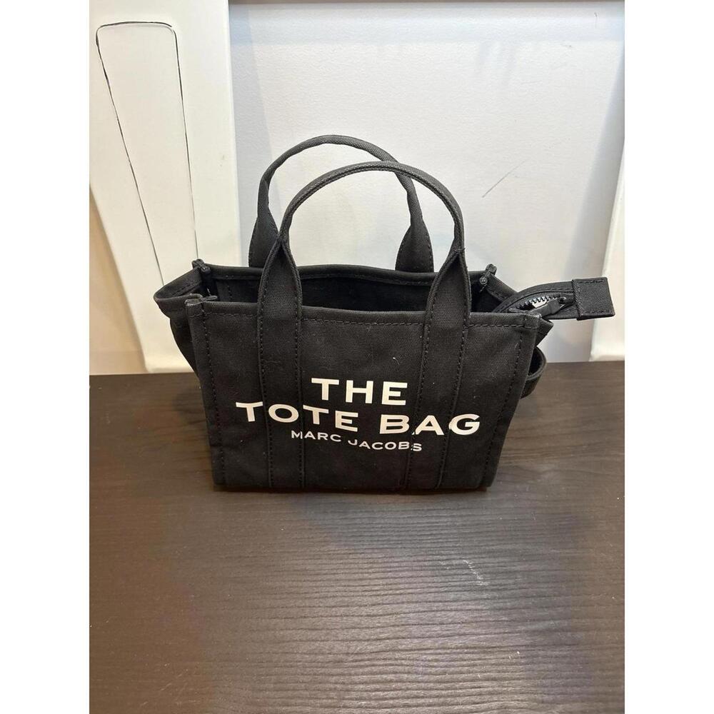 MARC JACOBS The Tote Bag Small Vintage Black Distressed Canvas Tote Bag Cute